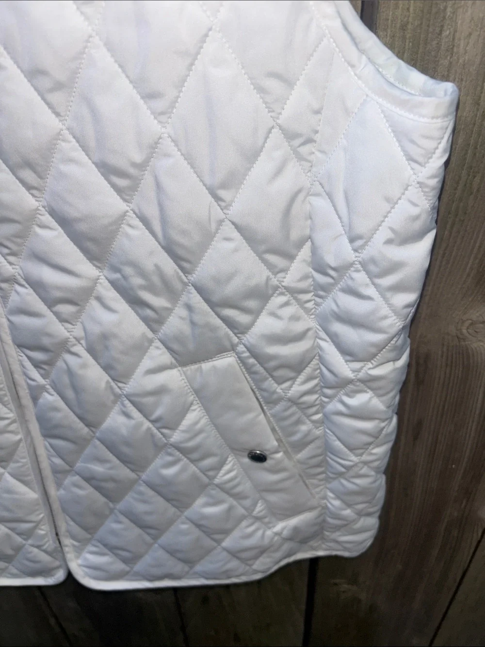 Lands' End Women's White Sporty Quilted Vest Size Medium